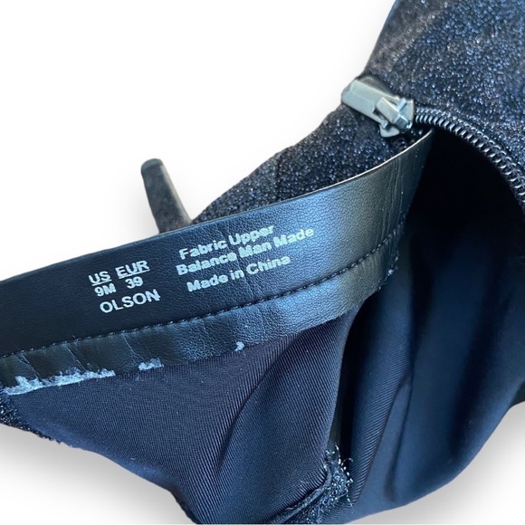 SAM Edelman Olson Black Sparkle Pointed Toe Stretch Heeled Booties | Size 9 - Picture 15 of 16